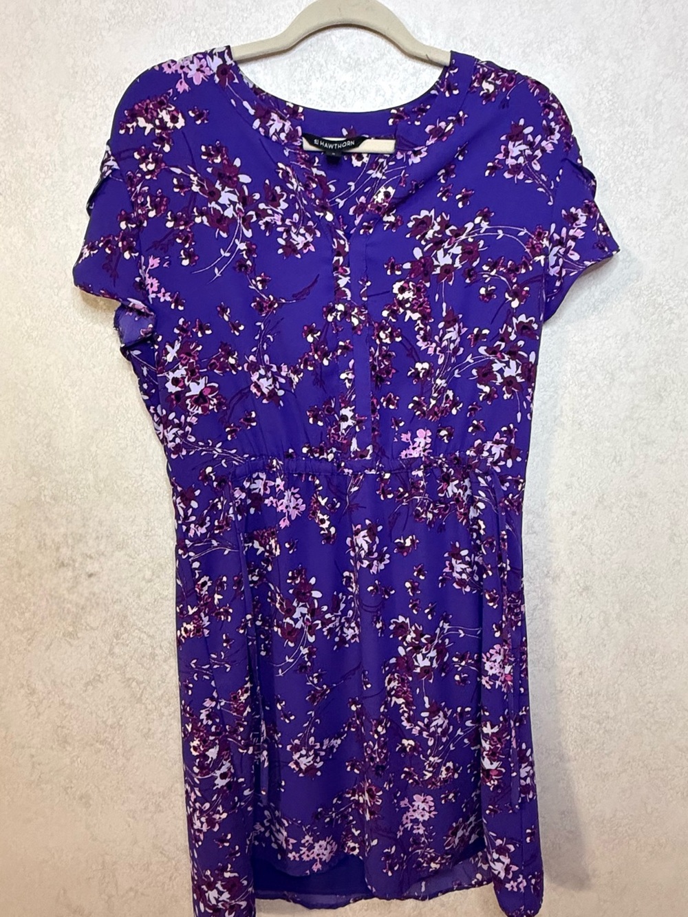 41 Hawthorn Purple Floral Short Sleeve Dress